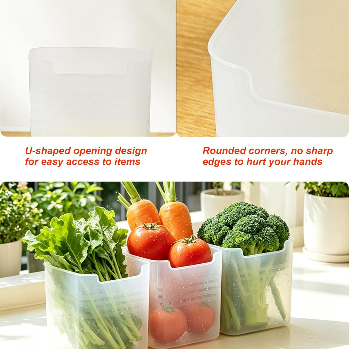 8Pcs Refrigerator Door Organizer Box,Fridge Side Door Storage Containers,Kitchen Organizer for Food, Spices, Condiments,Fruits,Garlic,Ginger,Herbs,Utensils,Small Tools,Pantry & Cabinet Organization