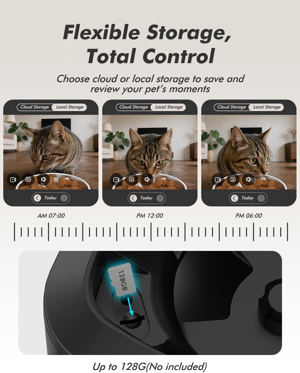 Automatic Dog Feeder - 8L/34 Cups Large Capacity Automatic Cat Food Dispenser with LCD Screen, Large Food Tray, Battery Operated, Timed Cat Feeder, Up to 50 Portions 6 Meals Per Day, Keeps Fresh