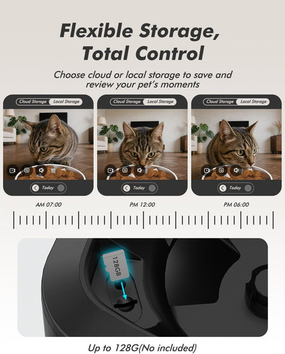 Automatic Dog Feeder - 8L/34 Cups Large Capacity Automatic Cat Food Dispenser with LCD Screen, Large Food Tray, Battery Operated, Timed Cat Feeder, Up to 50 Portions 6 Meals Per Day, Keeps Fresh