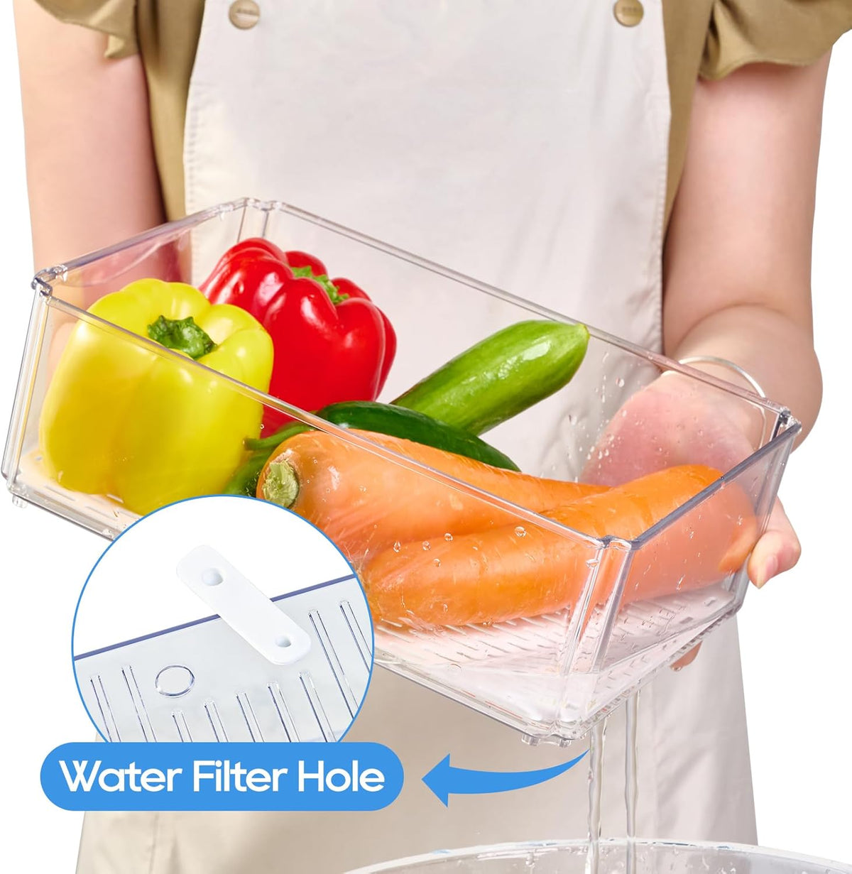 Fridge Organizers, Refrigerator Organizer Bins with Lids, 14 Pack | BPA Free, Stackable Fruit Storage Containers, Great for Fridge, Vegetables, Food and Drinks