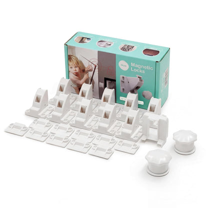 Child Safety Magnetic Cabinet Locks, White