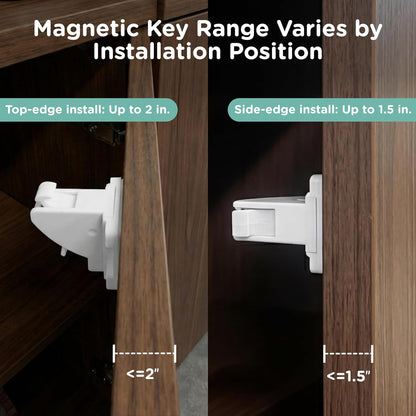 Child Safety Magnetic Cabinet Locks, White