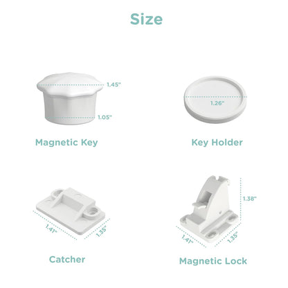 Child Safety Magnetic Cabinet Locks, White