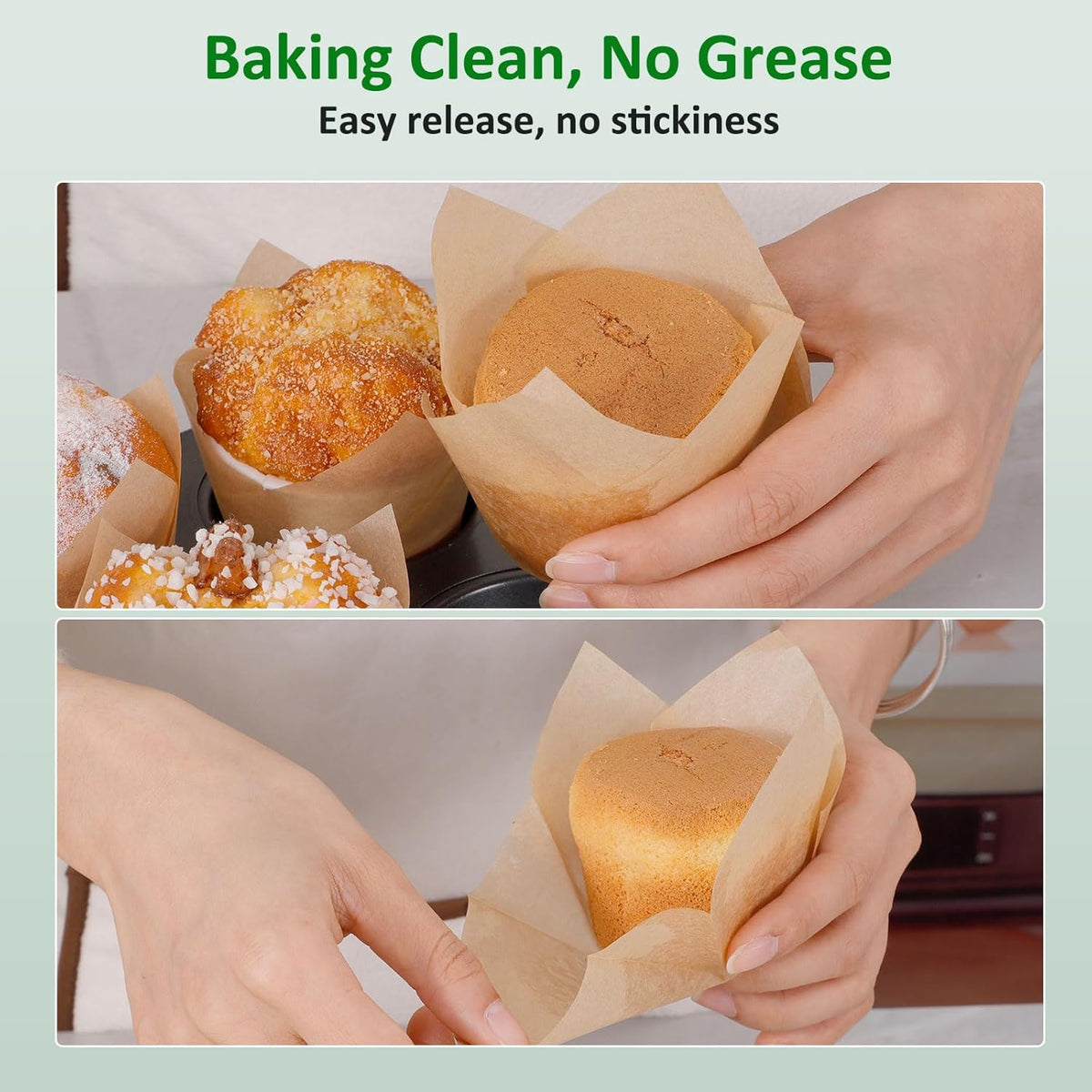 150pcs Tulip Cupcake Liners Parchment Paper Muffin Cups for Baking