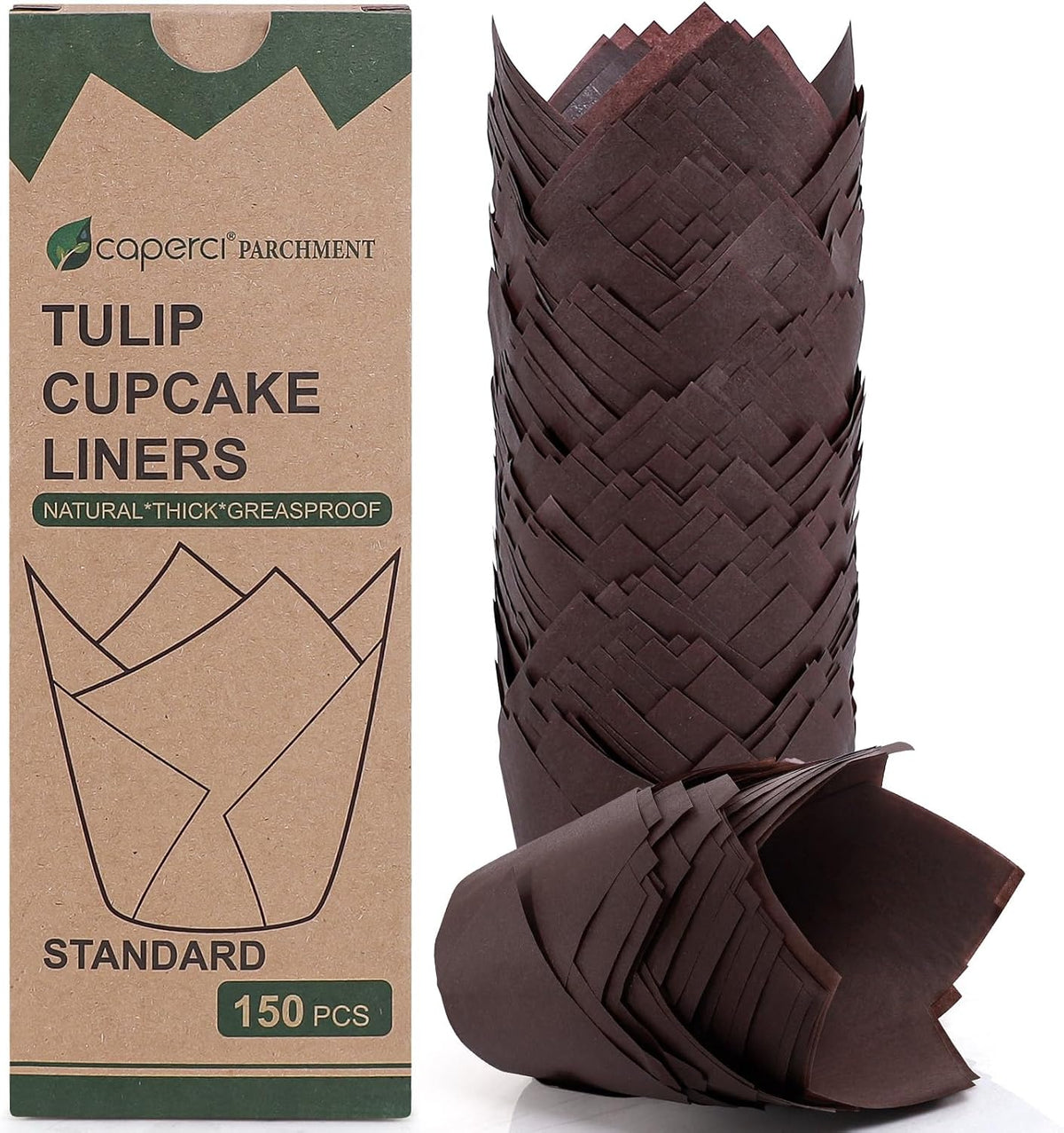 150pcs Tulip Cupcake Liners Parchment Paper Muffin Cups for Baking