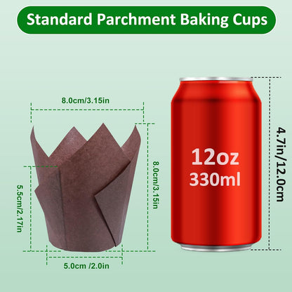 150pcs Tulip Cupcake Liners Parchment Paper Muffin Cups for Baking