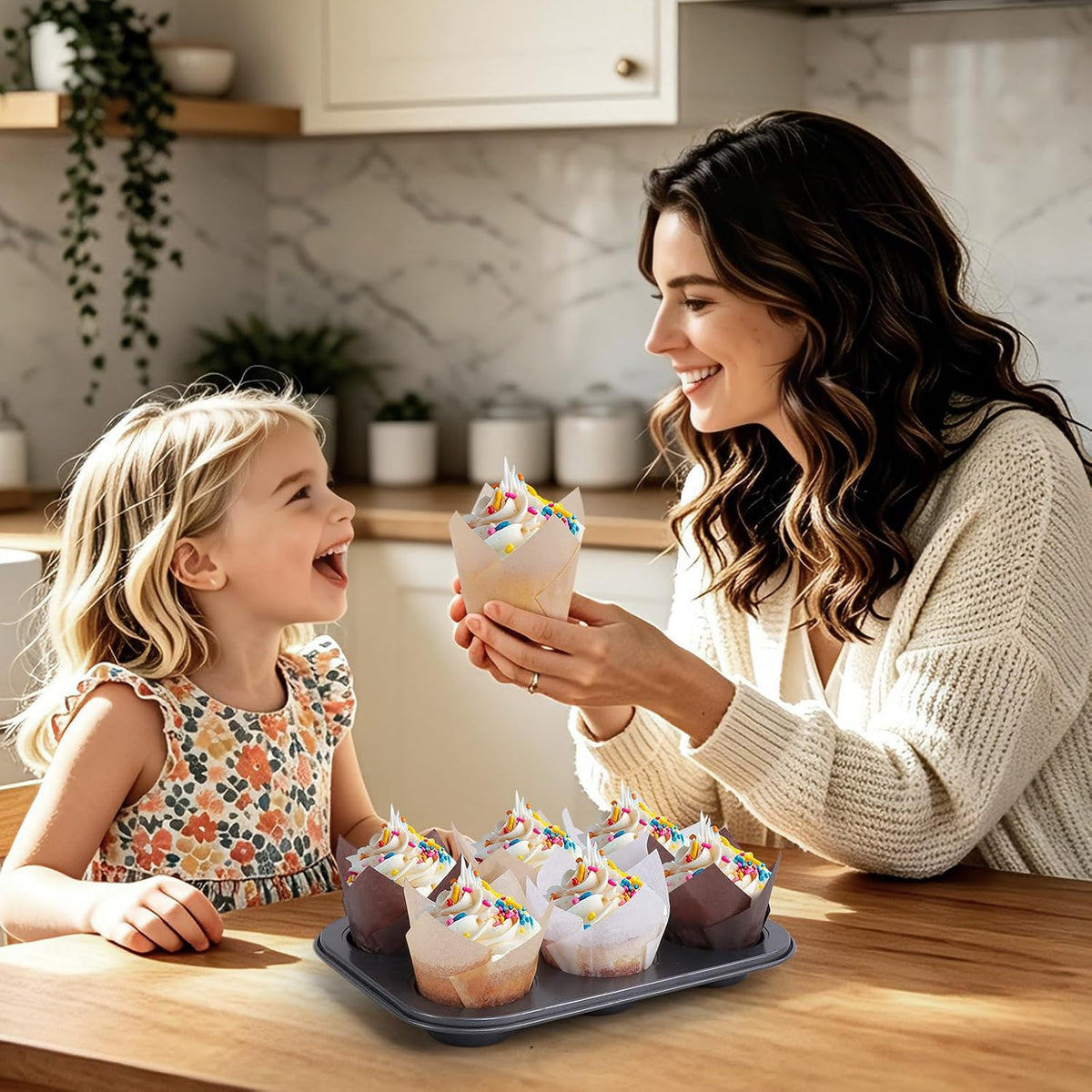 150pcs Tulip Cupcake Liners Parchment Paper Muffin Cups for Baking