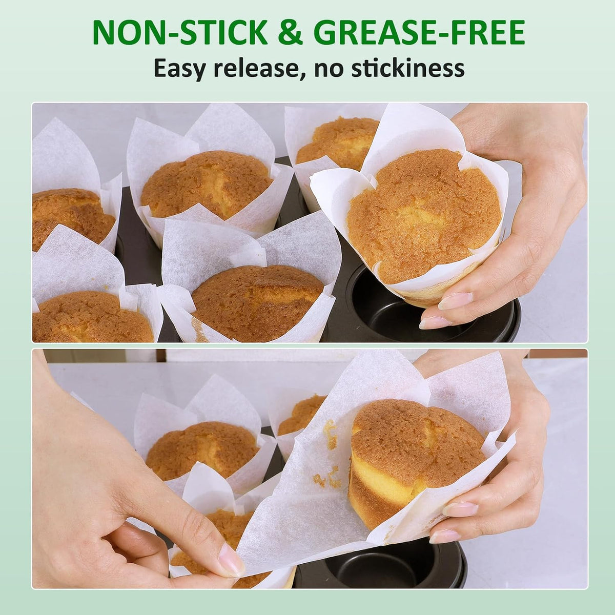 150pcs Tulip Cupcake Liners Parchment Paper Muffin Cups for Baking