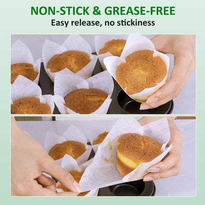 150pcs Tulip Cupcake Liners Parchment Paper Muffin Cups for Baking