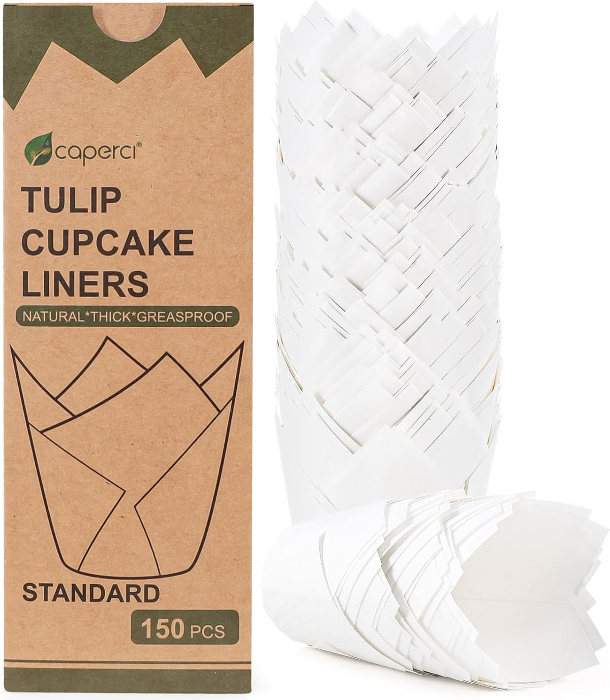 150pcs Tulip Cupcake Liners Parchment Paper Muffin Cups for Baking