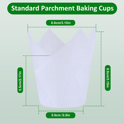 150pcs Tulip Cupcake Liners Parchment Paper Muffin Cups for Baking