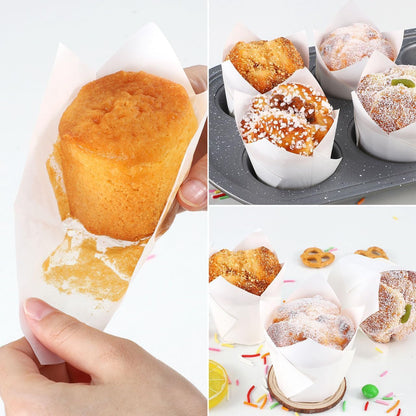 150pcs Tulip Cupcake Liners Parchment Paper Muffin Cups for Baking