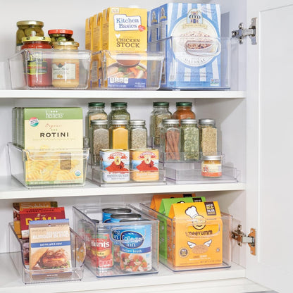 Linus Plastic Fridge and Freezer Storage Organizer Bin with Handle, Clear Container for Food, Drinks, Produce Organization, BPA-Free , 11.5" x 6" x 3.5", Clear | With Handle, BPA-Free, For Food, Drinks, Produce, Freezer Compatible