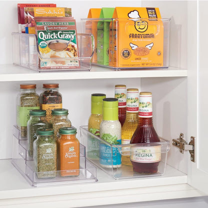 Linus Plastic Fridge and Freezer Storage Organizer Bin with Handle, Clear Container for Food, Drinks, Produce Organization, BPA-Free , 11.5" x 6" x 3.5", Clear | With Handle, BPA-Free, For Food, Drinks, Produce, Freezer Compatible