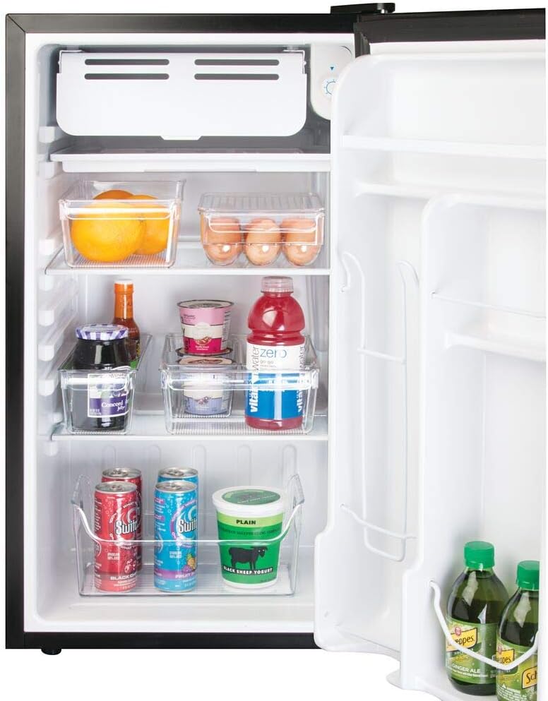 Linus Plastic Fridge and Freezer Storage Organizer Bin with Handle, Clear Container for Food, Drinks, Produce Organization, BPA-Free , 11.5" x 6" x 3.5", Clear | With Handle, BPA-Free, For Food, Drinks, Produce, Freezer Compatible