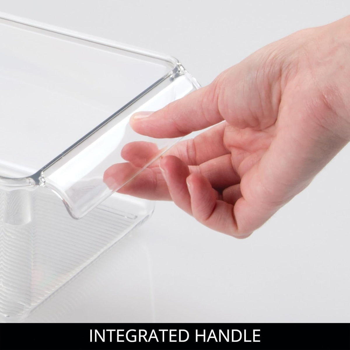 Linus Plastic Fridge and Freezer Storage Organizer Bin with Handle, Clear Container for Food, Drinks, Produce Organization, BPA-Free , 11.5" x 6" x 3.5", Clear | With Handle, BPA-Free, For Food, Drinks, Produce, Freezer Compatible