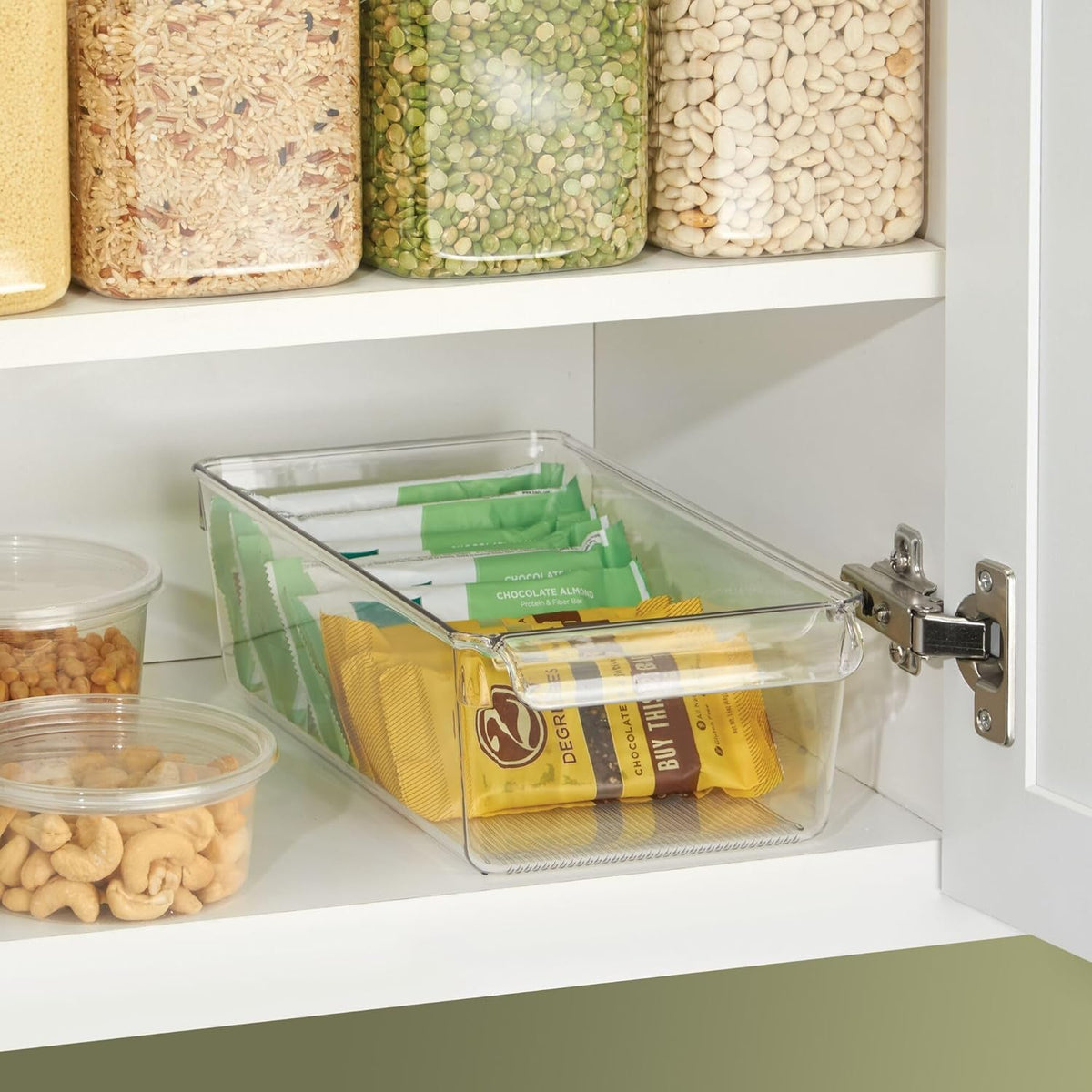 Linus Plastic Fridge and Freezer Storage Organizer Bin with Handle, Clear Container for Food, Drinks, Produce Organization, BPA-Free , 11.5" x 6" x 3.5", Clear | With Handle, BPA-Free, For Food, Drinks, Produce, Freezer Compatible