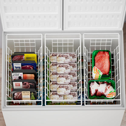 Freezer Baskets Wire Farmhouse Large Organizer Storage Bins Rack for Storage, Office, Bathroom, Pantry Organization with Handles-Set of 2, 15.7"