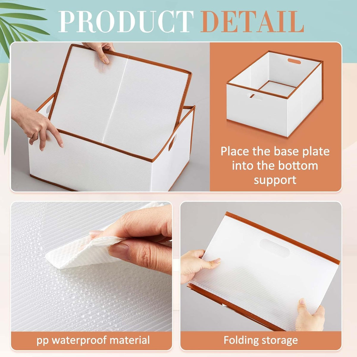 4 Pcs Freezer Organizer Bins, Collapsible Deep Chest Freezer Organizer Bins with Handles 11.7'' x 15.7'' x 7.9'' Water Resistant for Bedroom, Pantry, Living Room, Fruits, Meats