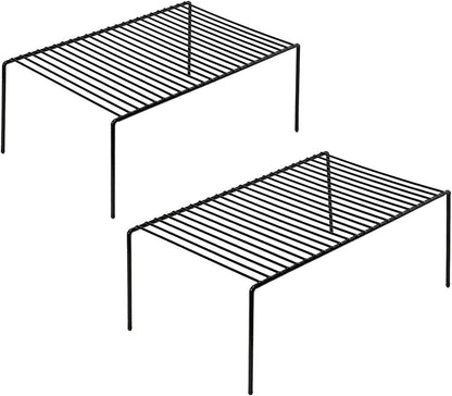 Large (15.7 x 9. 4 Inch) Cabinet Storage Shelf Rack, Rustproof Kitchen Counter and Cabinet Shelf, Storage Rack Organizer for Kitchen, Fridge, Cabinet, Bathroom, Set of 2