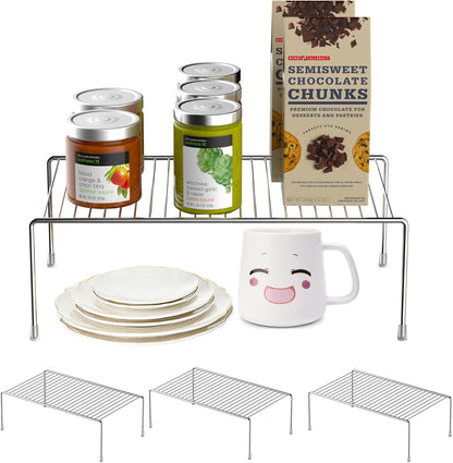 Large (15.7 x 9. 4 Inch) Cabinet Storage Shelf Rack, Rustproof Kitchen Counter and Cabinet Shelf, Storage Rack Organizer for Kitchen, Fridge, Cabinet, Bathroom, Set of 2