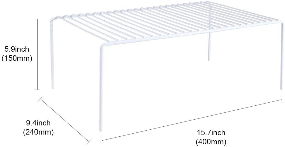 Large (15.7 x 9. 4 Inch) Cabinet Storage Shelf Rack, Rustproof Kitchen Counter and Cabinet Shelf, Storage Rack Organizer for Kitchen, Fridge, Cabinet, Bathroom, Set of 2