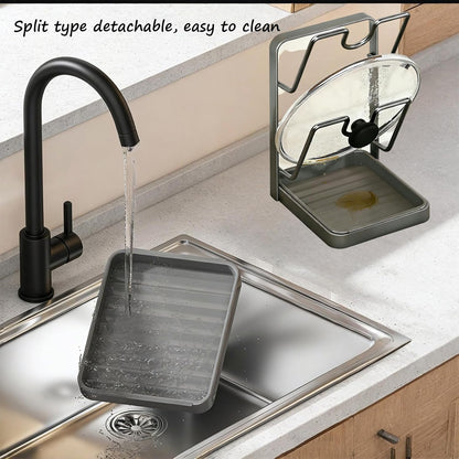 Kitchen Pot Lid Storage Rack, Pot Lid Holder While Cooking for Countertop