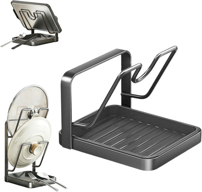 Kitchen Pot Lid Storage Rack, Pot Lid Holder While Cooking for Countertop