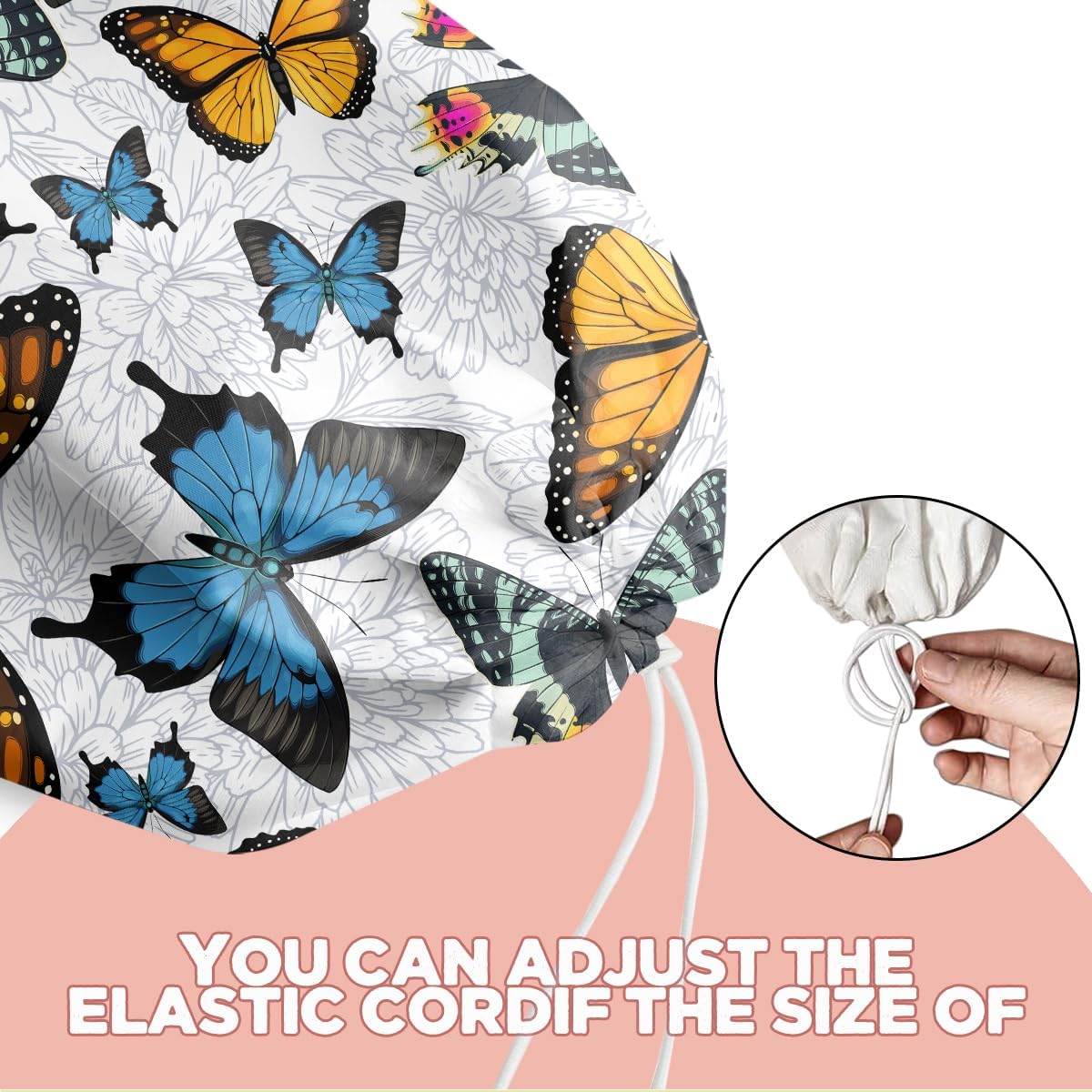 Mushroom Plastic Bag Holder, Christmas Butterfly Gifts for Women Mom Sister | Wall Mount Grocery Bag Holder for Plastic Storage bag, Storage Organizer Reusable Grocery Bags, Pull Rope Free Adjustment