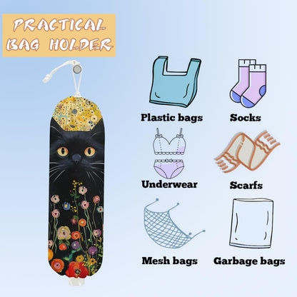 Mushroom Plastic Bag Holder, Christmas Butterfly Gifts for Women Mom Sister | Wall Mount Grocery Bag Holder for Plastic Storage bag, Storage Organizer Reusable Grocery Bags, Pull Rope Free Adjustment