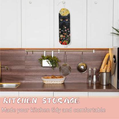 Mushroom Plastic Bag Holder, Christmas Butterfly Gifts for Women Mom Sister | Wall Mount Grocery Bag Holder for Plastic Storage bag, Storage Organizer Reusable Grocery Bags, Pull Rope Free Adjustment