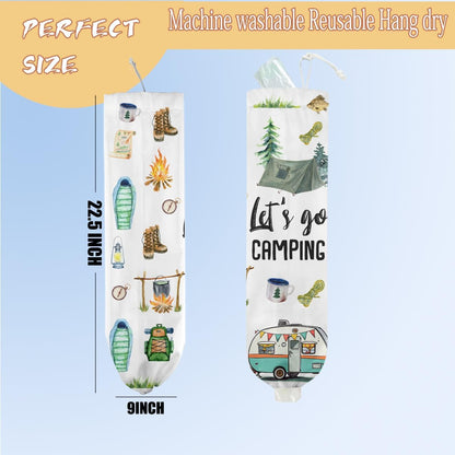 Mushroom Plastic Bag Holder, Christmas Butterfly Gifts for Women Mom Sister | Wall Mount Grocery Bag Holder for Plastic Storage bag, Storage Organizer Reusable Grocery Bags, Pull Rope Free Adjustment