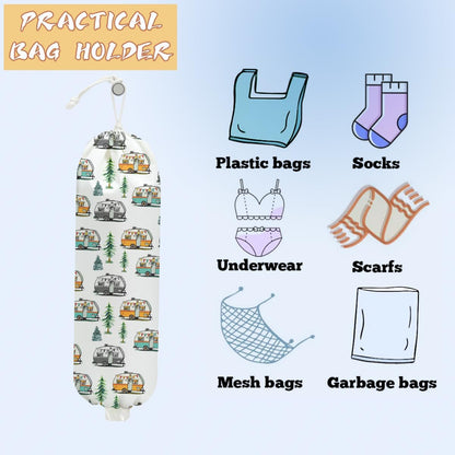 Mushroom Plastic Bag Holder, Christmas Butterfly Gifts for Women Mom Sister | Wall Mount Grocery Bag Holder for Plastic Storage bag, Storage Organizer Reusable Grocery Bags, Pull Rope Free Adjustment