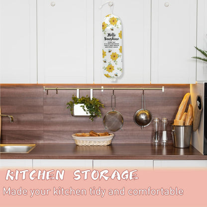 Mushroom Plastic Bag Holder, Christmas Butterfly Gifts for Women Mom Sister | Wall Mount Grocery Bag Holder for Plastic Storage bag, Storage Organizer Reusable Grocery Bags, Pull Rope Free Adjustment