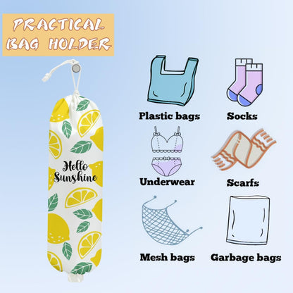 Mushroom Plastic Bag Holder, Christmas Butterfly Gifts for Women Mom Sister | Wall Mount Grocery Bag Holder for Plastic Storage bag, Storage Organizer Reusable Grocery Bags, Pull Rope Free Adjustment