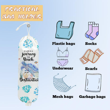 Mushroom Plastic Bag Holder, Christmas Butterfly Gifts for Women Mom Sister | Wall Mount Grocery Bag Holder for Plastic Storage bag, Storage Organizer Reusable Grocery Bags, Pull Rope Free Adjustment