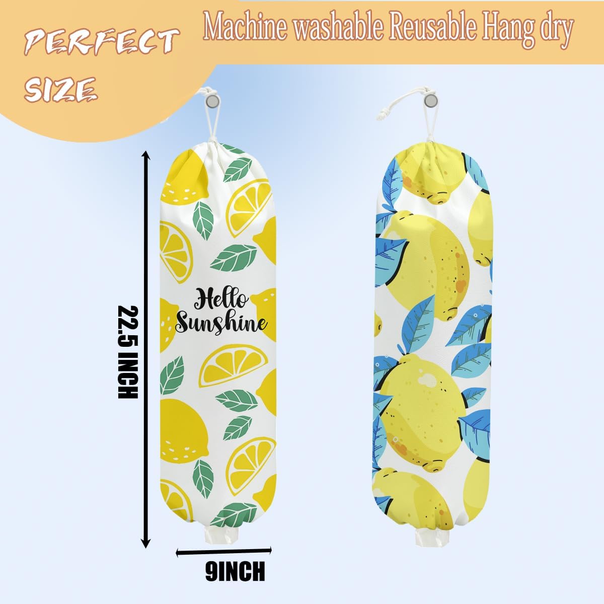 Mushroom Plastic Bag Holder, Christmas Butterfly Gifts for Women Mom Sister | Wall Mount Grocery Bag Holder for Plastic Storage bag, Storage Organizer Reusable Grocery Bags, Pull Rope Free Adjustment