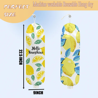 Mushroom Plastic Bag Holder, Christmas Butterfly Gifts for Women Mom Sister | Wall Mount Grocery Bag Holder for Plastic Storage bag, Storage Organizer Reusable Grocery Bags, Pull Rope Free Adjustment