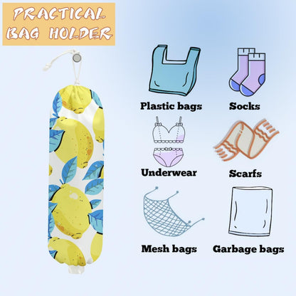 Mushroom Plastic Bag Holder, Christmas Butterfly Gifts for Women Mom Sister | Wall Mount Grocery Bag Holder for Plastic Storage bag, Storage Organizer Reusable Grocery Bags, Pull Rope Free Adjustment