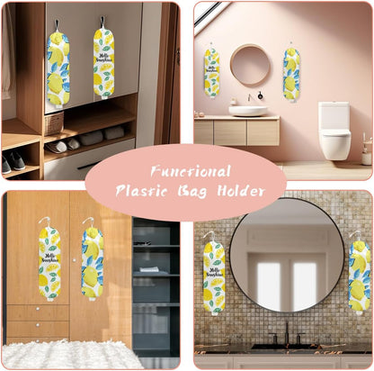 Mushroom Plastic Bag Holder, Christmas Butterfly Gifts for Women Mom Sister | Wall Mount Grocery Bag Holder for Plastic Storage bag, Storage Organizer Reusable Grocery Bags, Pull Rope Free Adjustment