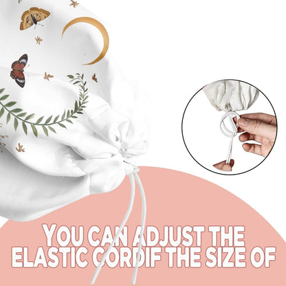 Mushroom Plastic Bag Holder, Christmas Butterfly Gifts for Women Mom Sister | Wall Mount Grocery Bag Holder for Plastic Storage bag, Storage Organizer Reusable Grocery Bags, Pull Rope Free Adjustment