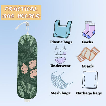 Mushroom Plastic Bag Holder, Christmas Butterfly Gifts for Women Mom Sister | Wall Mount Grocery Bag Holder for Plastic Storage bag, Storage Organizer Reusable Grocery Bags, Pull Rope Free Adjustment