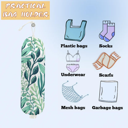 Mushroom Plastic Bag Holder, Christmas Butterfly Gifts for Women Mom Sister | Wall Mount Grocery Bag Holder for Plastic Storage bag, Storage Organizer Reusable Grocery Bags, Pull Rope Free Adjustment