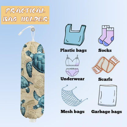 Mushroom Plastic Bag Holder, Christmas Butterfly Gifts for Women Mom Sister | Wall Mount Grocery Bag Holder for Plastic Storage bag, Storage Organizer Reusable Grocery Bags, Pull Rope Free Adjustment
