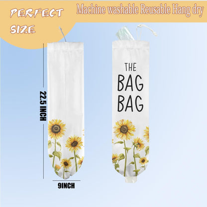 Mushroom Plastic Bag Holder, Christmas Butterfly Gifts for Women Mom Sister | Wall Mount Grocery Bag Holder for Plastic Storage bag, Storage Organizer Reusable Grocery Bags, Pull Rope Free Adjustment