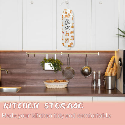Mushroom Plastic Bag Holder, Christmas Butterfly Gifts for Women Mom Sister | Wall Mount Grocery Bag Holder for Plastic Storage bag, Storage Organizer Reusable Grocery Bags, Pull Rope Free Adjustment