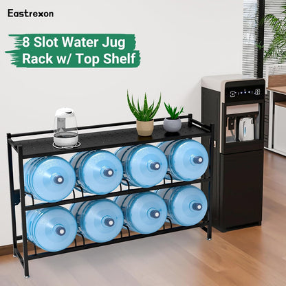 5 Gallon Water Jug Holder，4-Tier Water Jug Rack w/Top Shelf