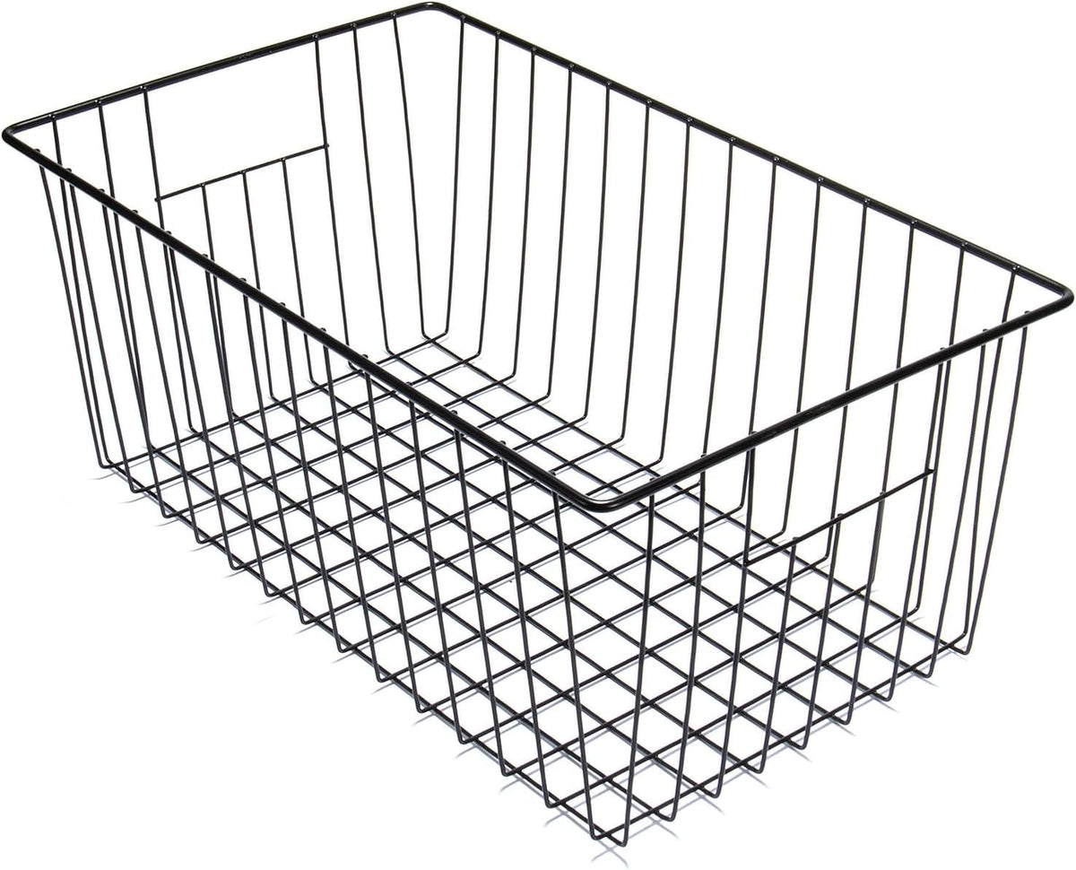 16" Upright Freezer Organizer Baskets, Wire Storage Bins Large Bakset for Freezer, Pantry, Kitchen, Bathroom Organizing, White, Set of 6