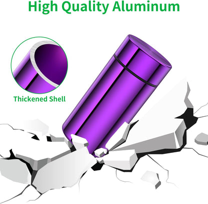 Portable Aluminum Storage Jar 3-Pack,Airtight Smell Proof Container, Metal Waterproof Small Bottle Multipurpose Container for Coffee & Teas, Herb Spices Container Screw-Top Lid Lock Odor