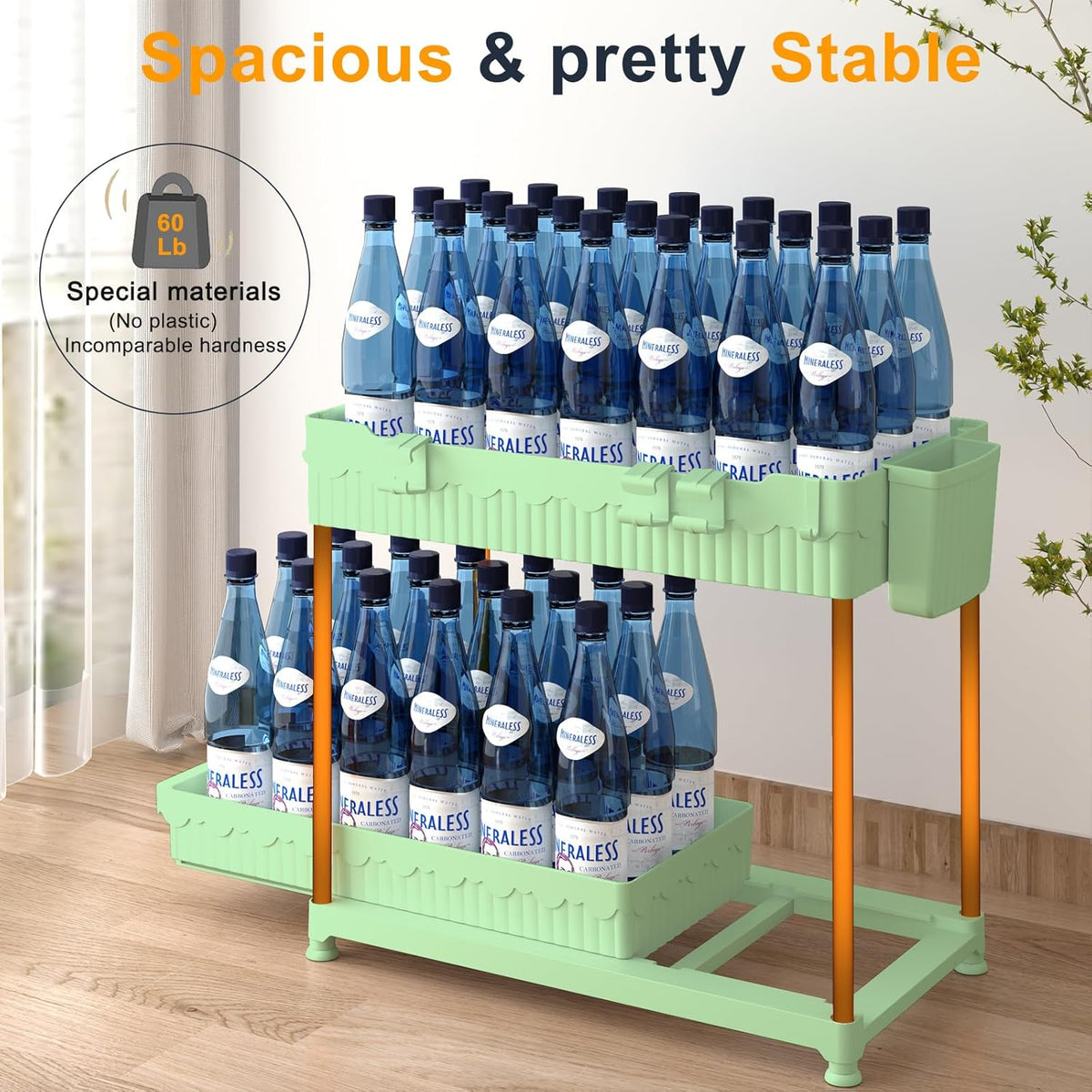 3-Pack 2-Tier Under Sink Organizers with Sliding Drawers | Multi-use kitchen & bathroom storage, 12.8 inch black cabinet organizer, space-saving sliding drawer design.